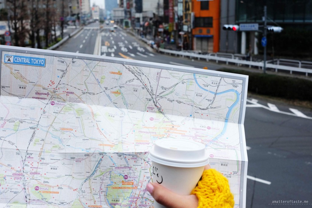 Tokyo map and coffee